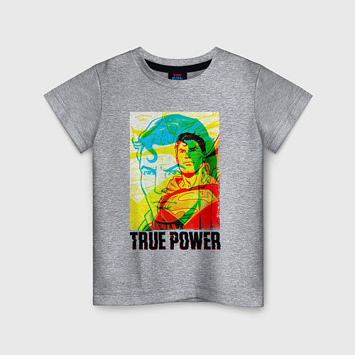 Детская футболка True power! / Меланж – фото 1