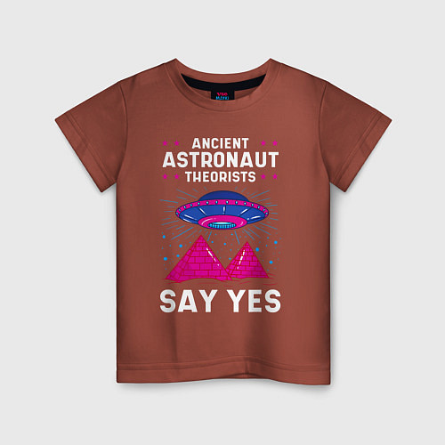 Детская футболка Ancient Astronaut Theorist Say Yes / Кирпичный – фото 1