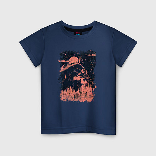Детская футболка Скала Череп и Бег / Тёмно-синий – фото 1