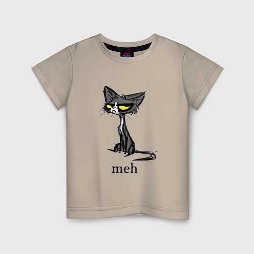 Детская футболка Cat meh / Миндальный – фото 1