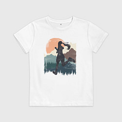 Футболка хлопковая детская Горная Бегунья, цвет: белый