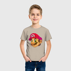 Футболка хлопковая детская Super Mario Sketch Nintendo, цвет: миндальный — фото 2