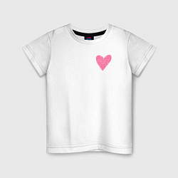 Футболка хлопковая детская Love makes you do crazy things, текст с сердцем, цвет: белый