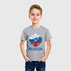 Футболка хлопковая детская Russia, цвет: меланж — фото 2