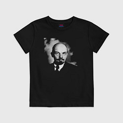 Футболка хлопковая детская Владимир Ленин, цвет: черный