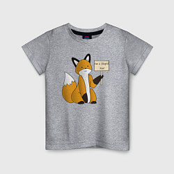 Футболка хлопковая детская I am a stupid fox, цвет: меланж