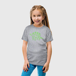Футболка хлопковая детская Dead by daylight зеленый лого, цвет: меланж — фото 2