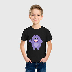 Футболка хлопковая детская Purple monster, цвет: черный — фото 2