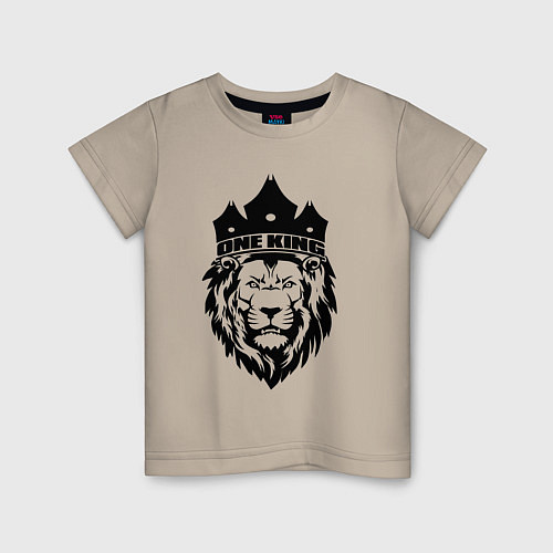 Детская футболка Lion one king / Миндальный – фото 1