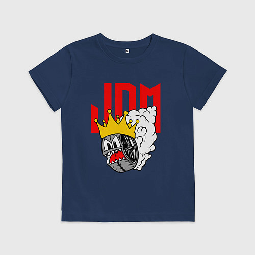 Детская футболка JDM Wheel King / Тёмно-синий – фото 1