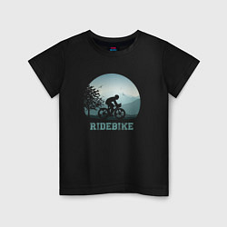 Футболка хлопковая детская RideBike, цвет: черный