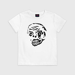 Футболка хлопковая детская Zombie face, цвет: белый