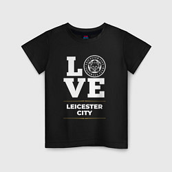 Футболка хлопковая детская Leicester City Love Classic, цвет: черный