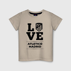 Футболка хлопковая детская Atletico Madrid Love Классика, цвет: миндальный