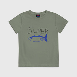 Футболка хлопковая детская Super tuna jin, цвет: авокадо