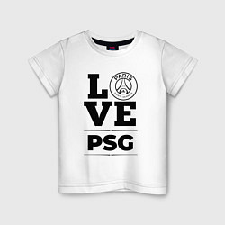Футболка хлопковая детская PSG Love Классика, цвет: белый