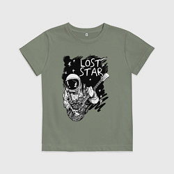 Футболка хлопковая детская Lost stars Space music, цвет: авокадо