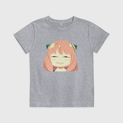 Футболка хлопковая детская Аниме Семья шпиона - Аня Форджер Anime Spy x Famil, цвет: меланж