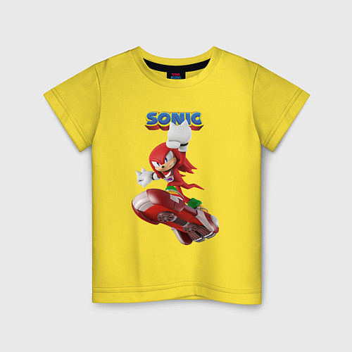 Детская футболка Knuckles Echidna Sonic Video game Ехидна Наклз Вид / Желтый – фото 1