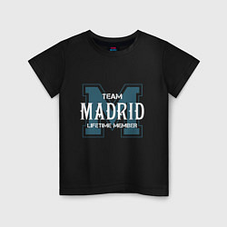 Футболка хлопковая детская Team Madrid, цвет: черный