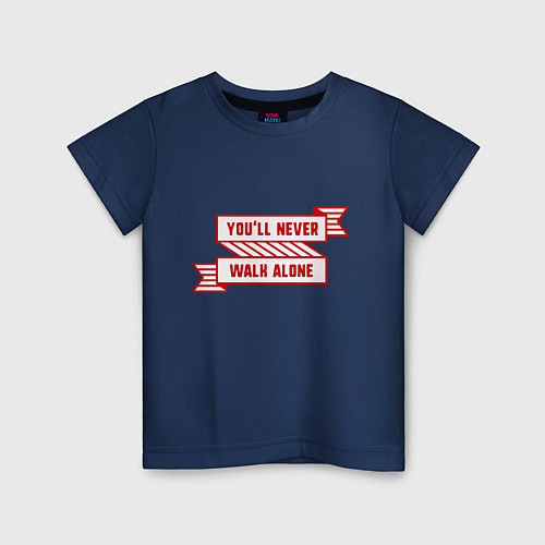 Детская футболка Never Walk Alone - Liverpool / Тёмно-синий – фото 1