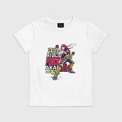 Футболка хлопковая детская Anime Atomic Puncher Girl, цвет: белый