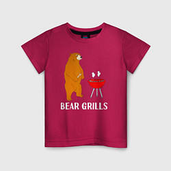 Футболка хлопковая детская Bear Grills Беар Гриллс, цвет: маджента