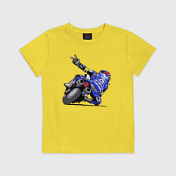 Футболка хлопковая детская Yamaha racing team Racer, цвет: желтый