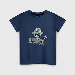 Футболка хлопковая детская Живой зомби, цвет: тёмно-синий