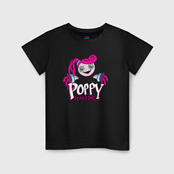 Футболка хлопковая детская Poppy Playtime Мама Длинные Ноги, цвет: черный