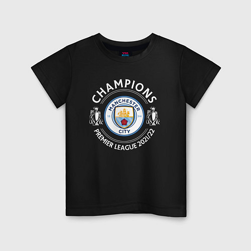 Детская футболка Manchester City Champions 2122 / Черный – фото 1