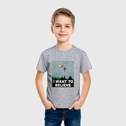 Футболка хлопковая детская Neco Arc want to believe, цвет: меланж — фото 2