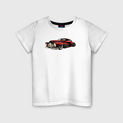 Футболка хлопковая детская Retro car ретро-автомобиль, цвет: белый