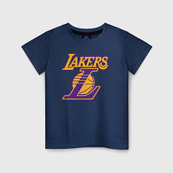 Футболка хлопковая детская Lakers Лейкерс Коби Брайант, цвет: тёмно-синий