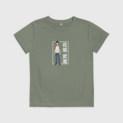 Футболка хлопковая детская Takemichi Hanagaki art, цвет: авокадо