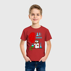 Футболка хлопковая детская Сова химик, цвет: красный — фото 2