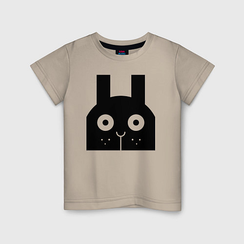 Детская футболка Напуганный кролик / Миндальный – фото 1