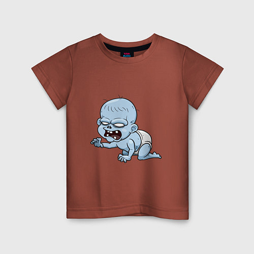 Детская футболка Ребёнок Зомби / Кирпичный – фото 1