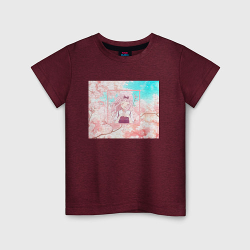 Детская футболка Тика Фудзивара Сакура / Меланж-бордовый – фото 1