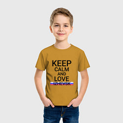 Футболка хлопковая детская Keep calm Izhevsk Ижевск, цвет: горчичный — фото 2