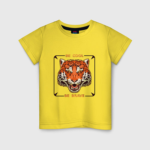 Детская футболка Be cool - be brave / Желтый – фото 1