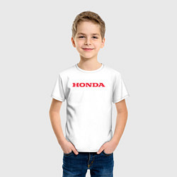 Футболка хлопковая детская HONDA ХОНДА LOGO спина, цвет: белый — фото 2