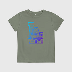 Футболка хлопковая детская Los angeles lakers баскетбол, цвет: авокадо