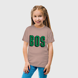 Футболка хлопковая детская BOS - Boston, цвет: пыльно-розовый — фото 2