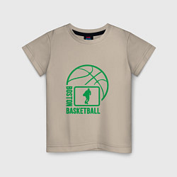 Футболка хлопковая детская Boston - Basketball, цвет: миндальный