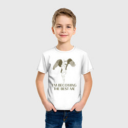 Футболка хлопковая детская Im becomig the best of me, цвет: белый — фото 2