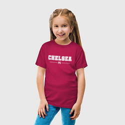 Футболка хлопковая детская Chelsea Football Club Классика, цвет: маджента — фото 2