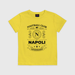 Футболка хлопковая детская Napoli: Football Club Number 1 Legendary, цвет: желтый