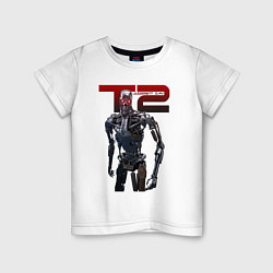 Футболка хлопковая детская Terminator 2 - T800, цвет: белый