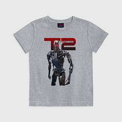 Футболка хлопковая детская Terminator 2 - T800, цвет: меланж
